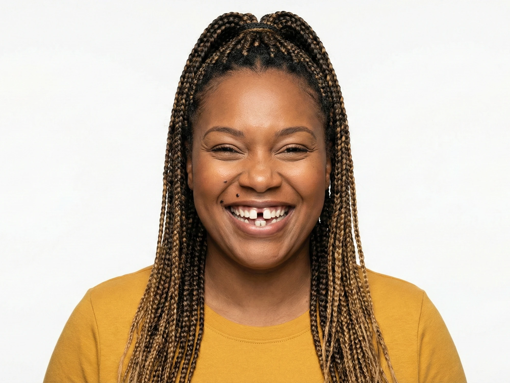 Patient smile before dental simulation